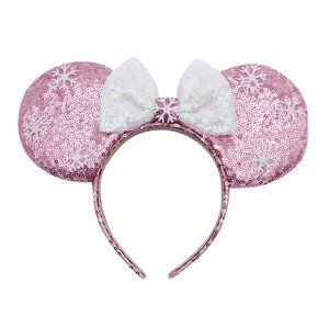 Disney Minnie Pink Sequined Bow Snow Headband